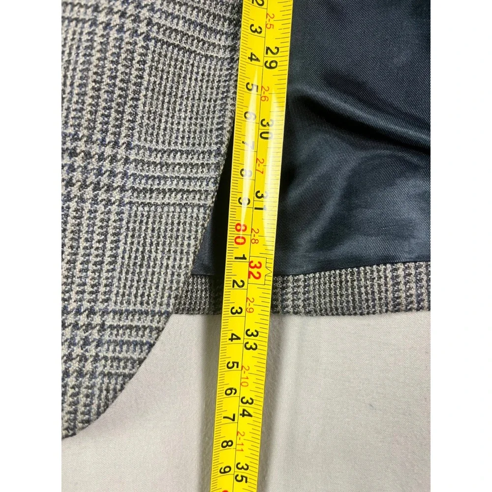 Pronto Uomo Mens 44 Long Glen Check 100% LambsWool Blazer Suit Jacket 2‎ Button